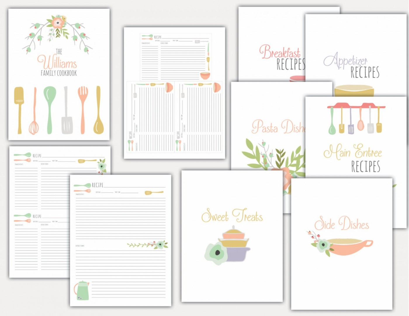 001 Free Printable Recipe Templates Template ~ Ulyssesroom - Free Printable Recipe Binder Templates