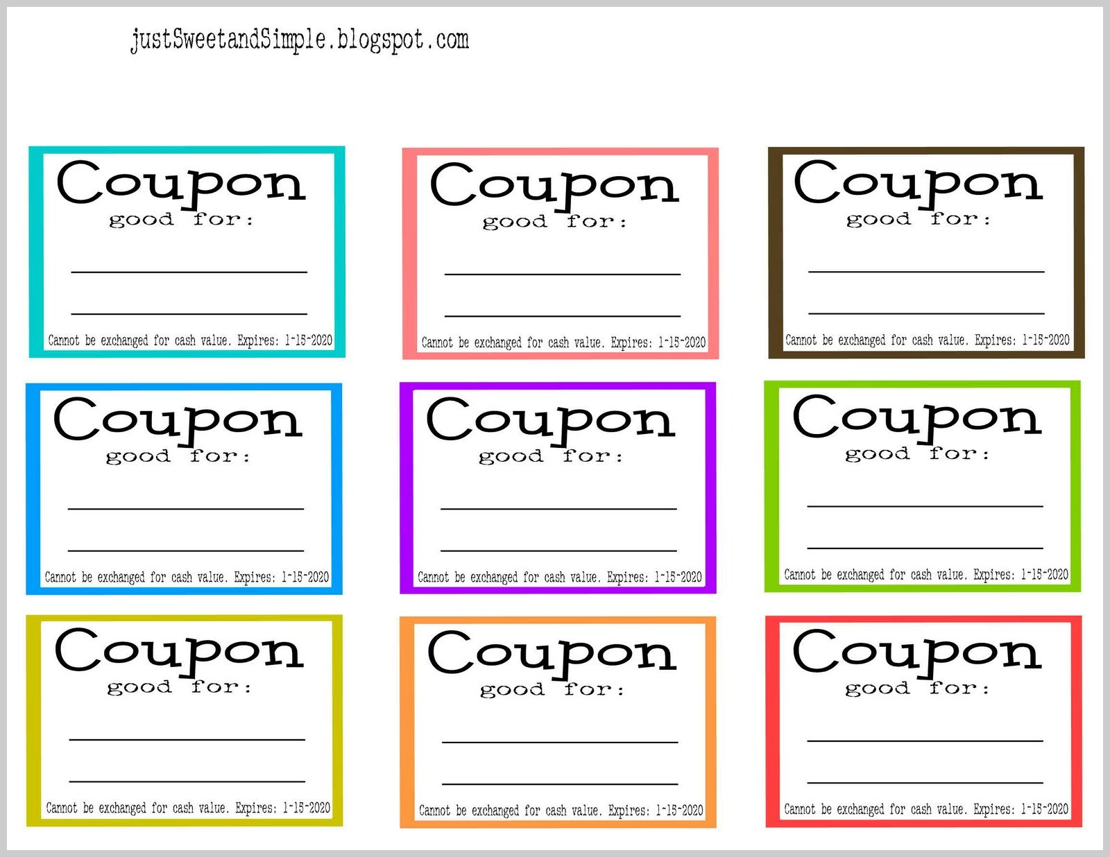 002 Free Printable Coupon Templates Coupons Template For Kids Papel - Free Printable Coupons For Food