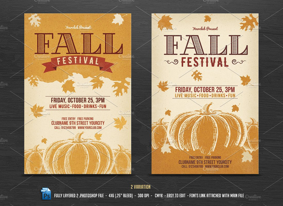 002 Template Ideas Preview1 - Free Printable Fall Flyer Templates