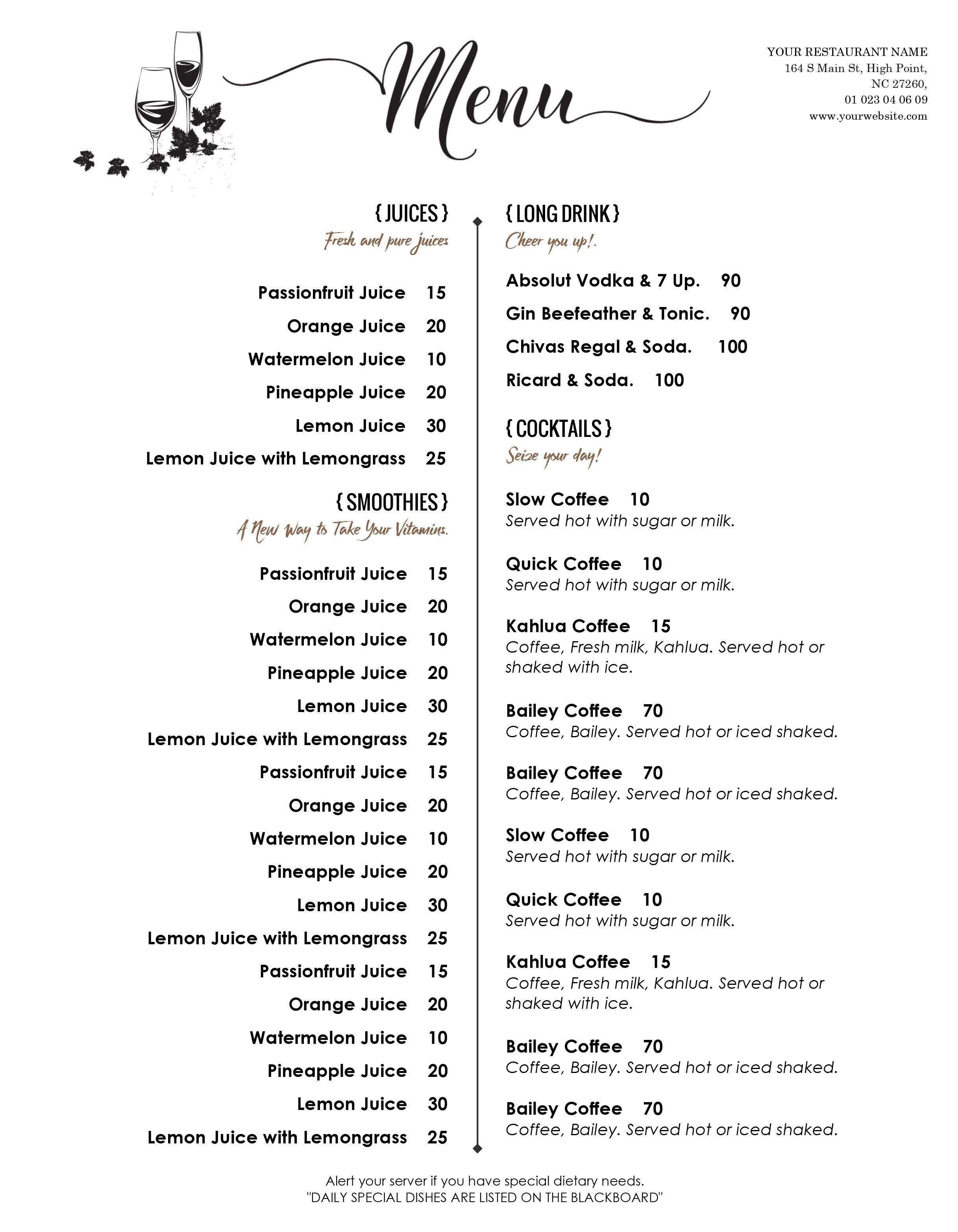 004 Template Ideas Menu Free Printable Word Resume Corner With - Menu Template Free Printable Word