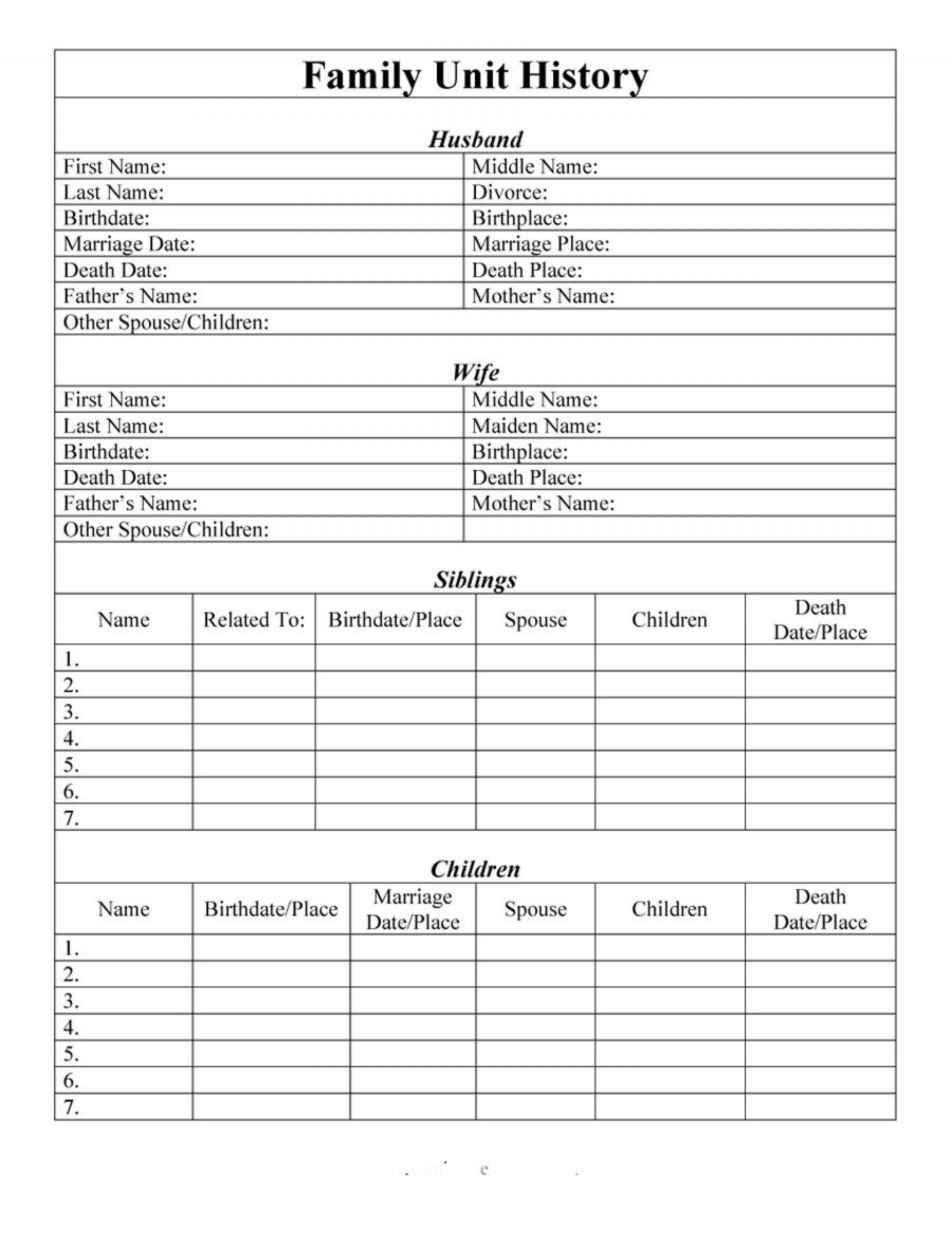 006 Printable Family Tree Templates Template Ideas ~ Ulyssesroom - Free Printable Family History Forms