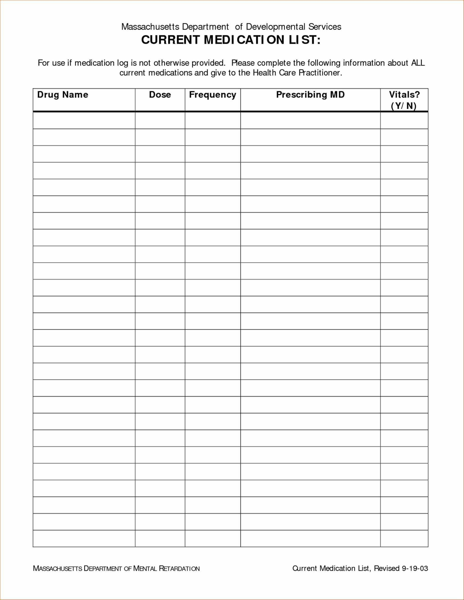 007 Template Ideas Free Printable Medication Log Davoodifo Best List - Free Printable Medication Log Sheet