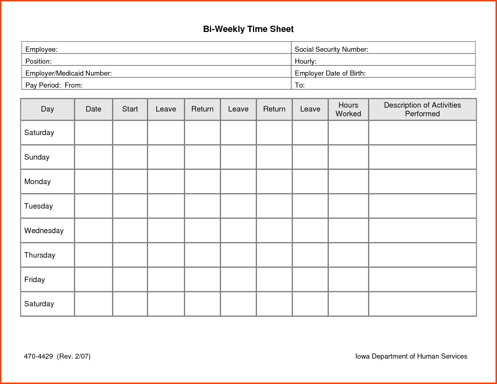 013 Time Sheet Templates Free Daily Timesheet Template Printable - Free Printable Time Sheets Pdf