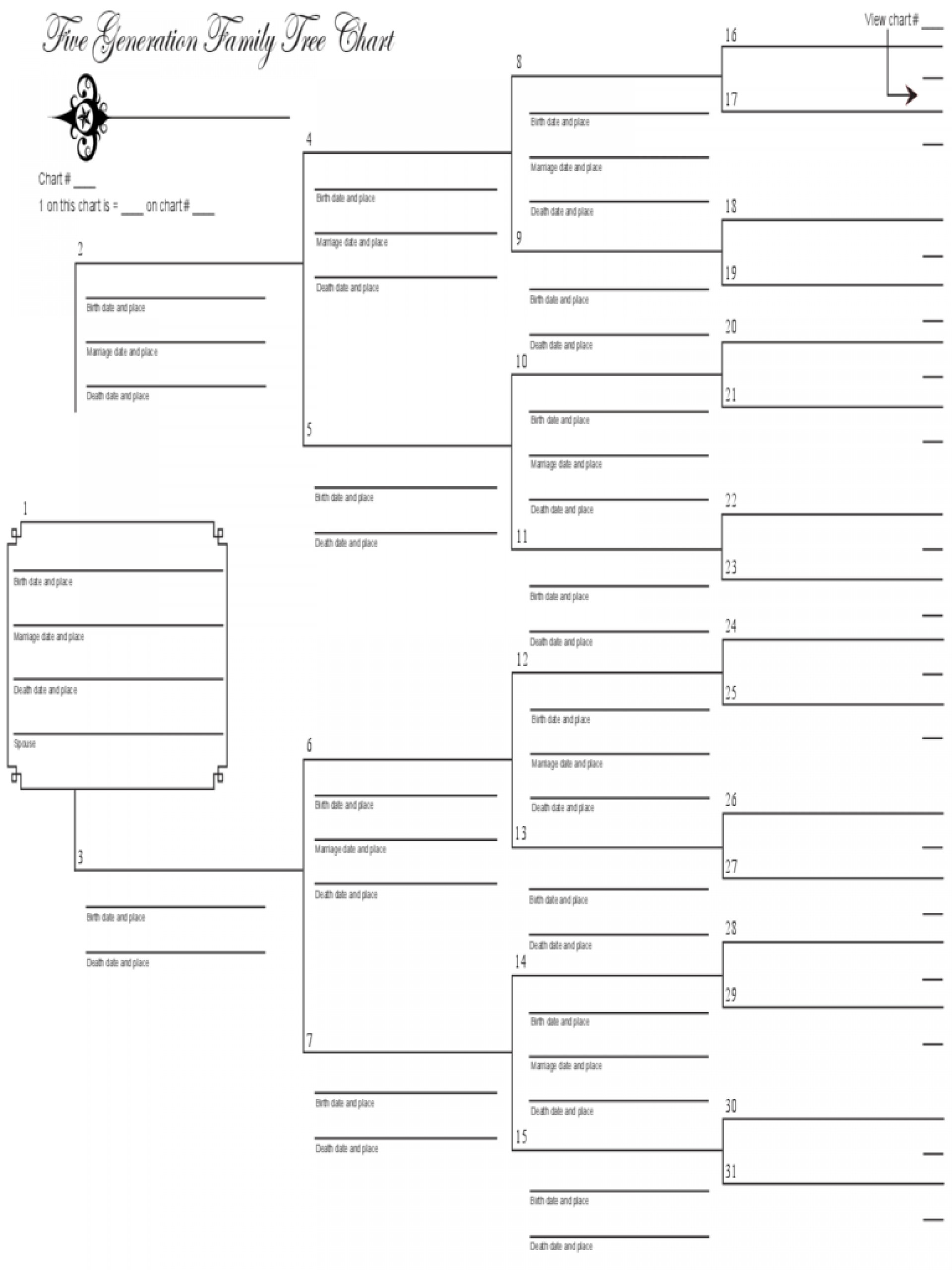016 Five Generation Family Tree Template Printable Templates - Free Printable Family History Forms