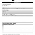 016 Template Ideas Job Description Form ~ Ulyssesroom   Free Printable Job Description Template