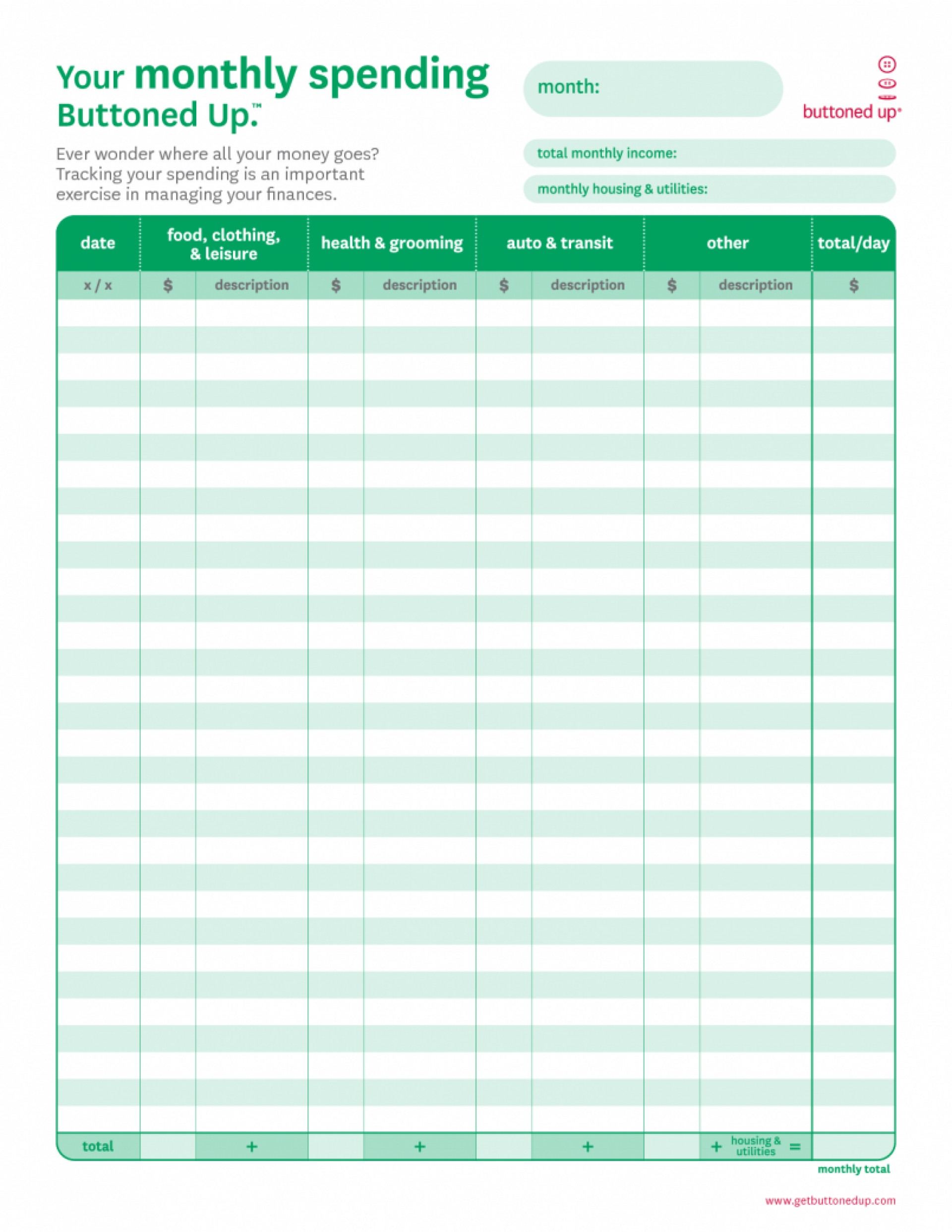 020 Spreadsheet Monthly Household Budget Worksheet Printable - Free Printable Monthly Household Budget Sheet
