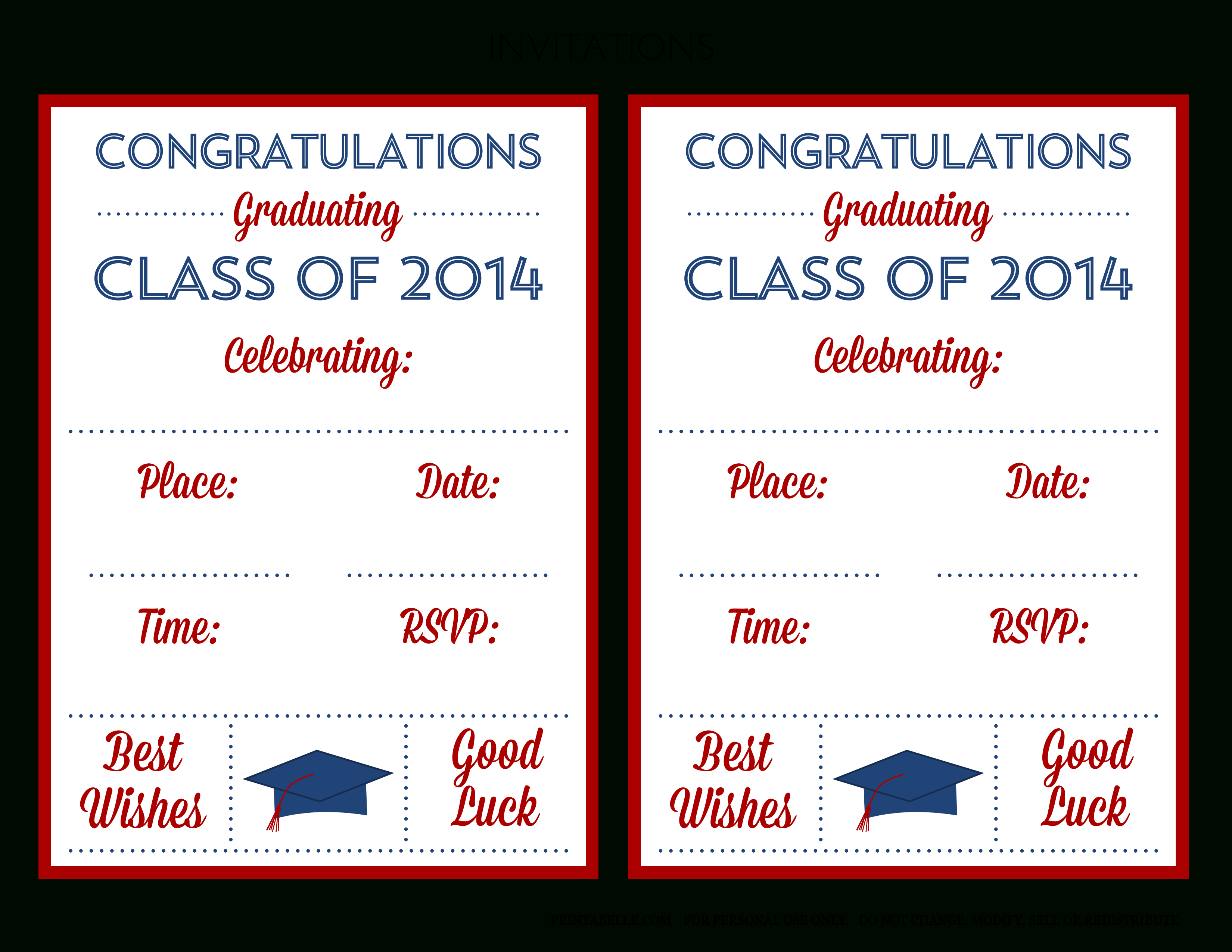 022 Template Ideas Free Printable Graduation Announcement Invitation - Free Printable Graduation Announcements