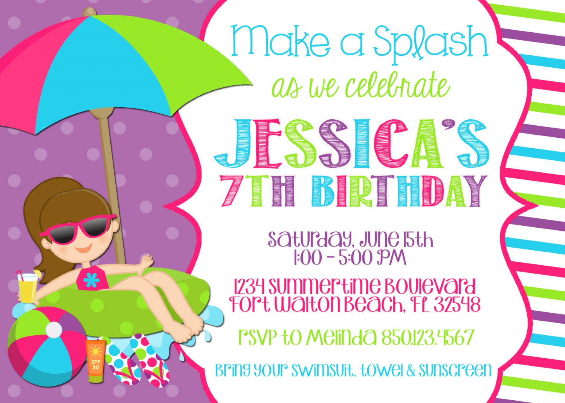 026 Birthday Invitation Templates Free Printable Template Ideas Pool - Free Printable Pool Party Birthday Invitations