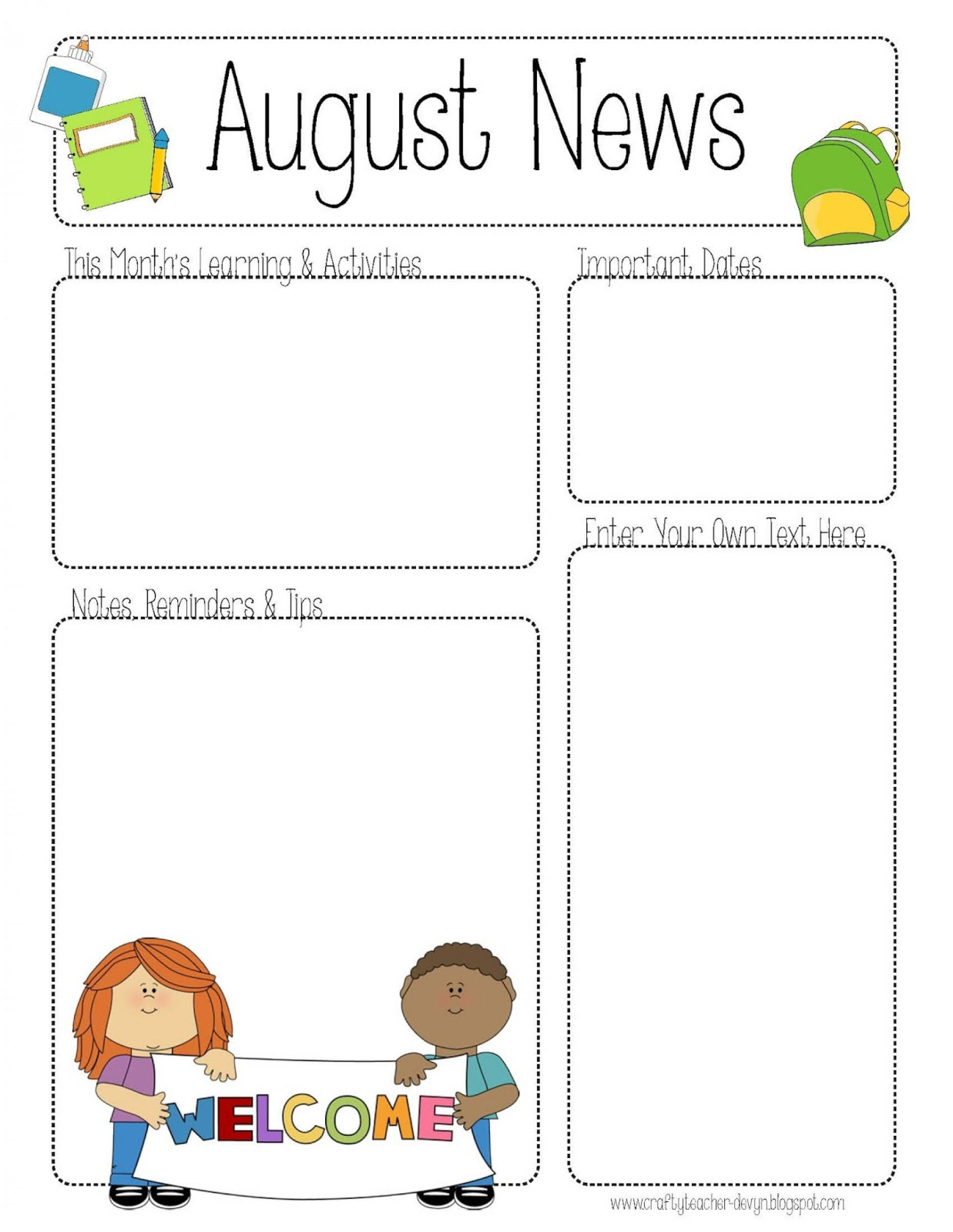 026 Template Ideas Free Printable Newsletter Templates For Teachers - Free Printable Preschool Newsletter Templates