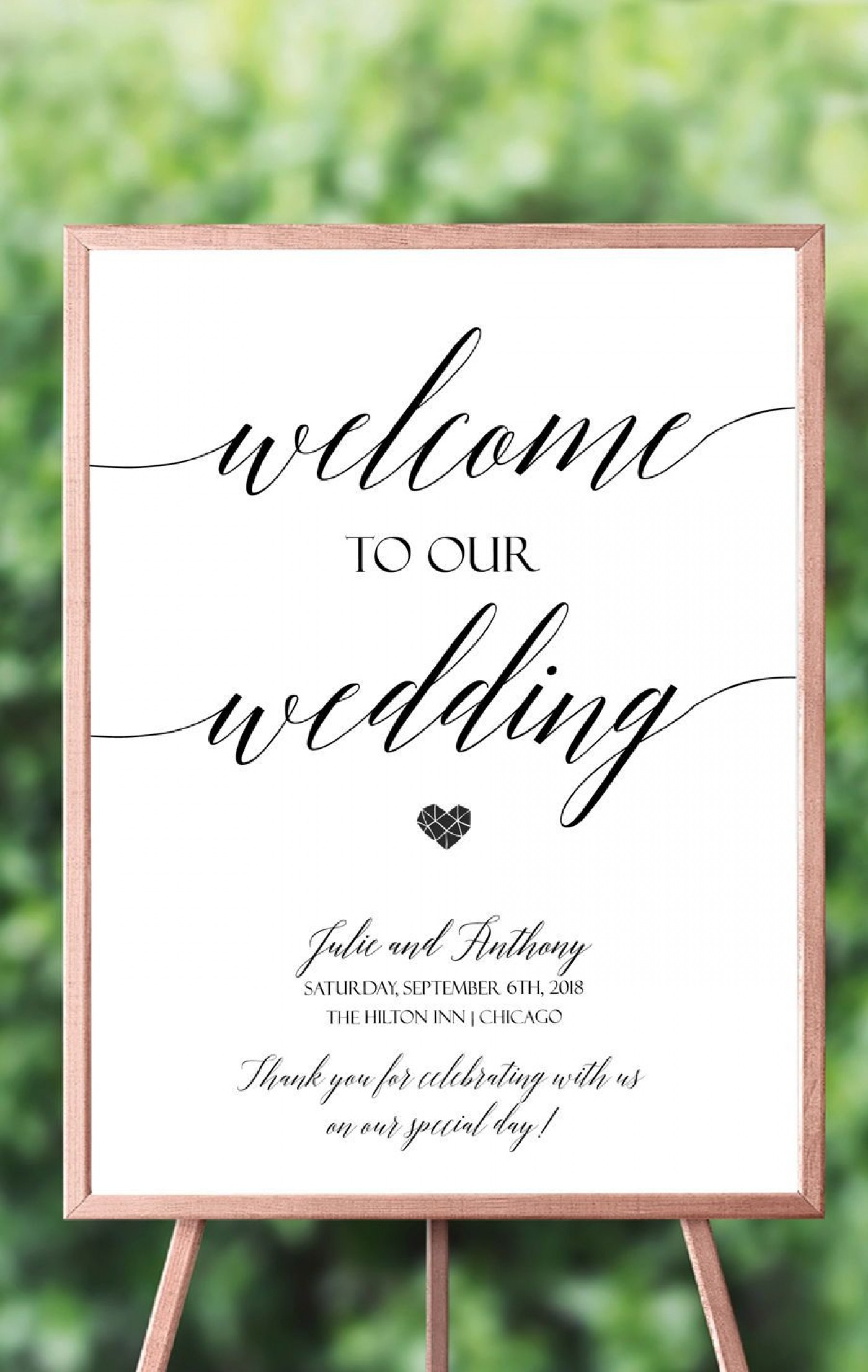 028 Wedding Welcome Sign Template ~ Ulyssesroom - Free Printable Welcome Sign Template