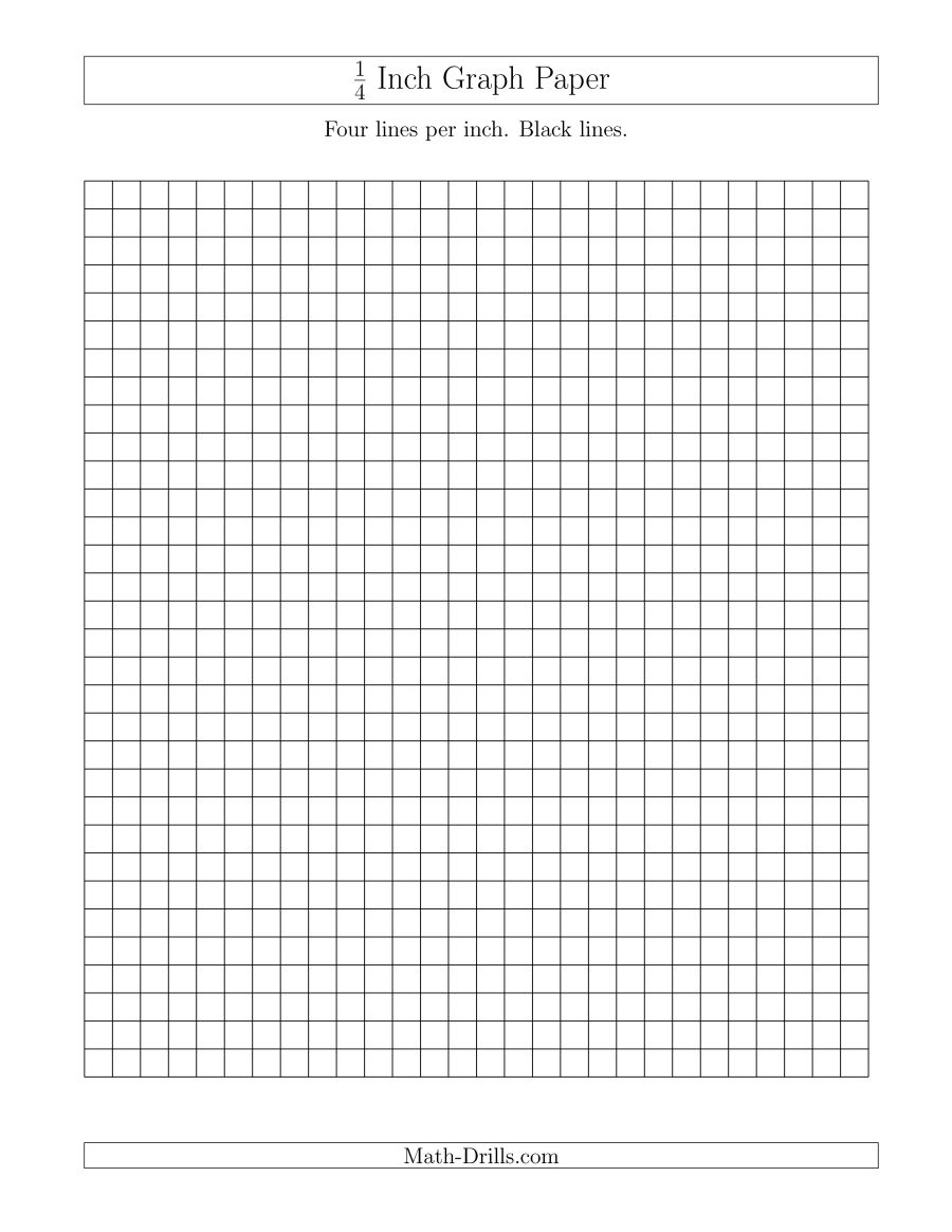 1/4 Inch Graph Paper With Black Lines (A) - Free Printable Graph Paper 1 4 Inch