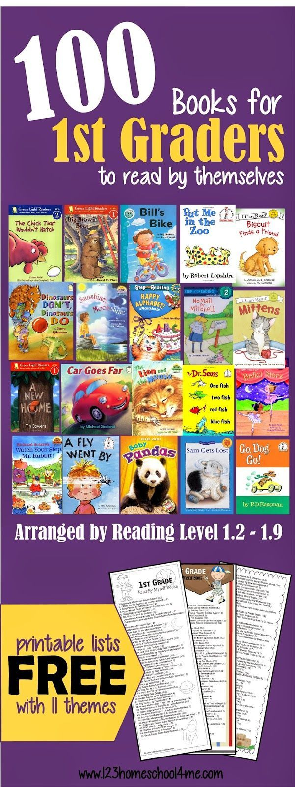 100 Books For First Graders To Read Themselves (By Reading Level - Free Printable Level H Books