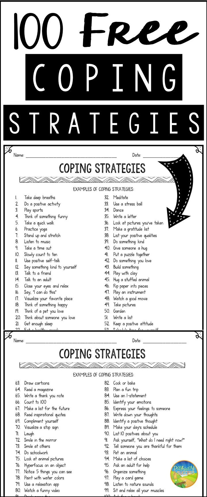 100 Free Coping Strategies | Fitness | Pinterest | Onderwijs - Free Printable Anger Management Activities