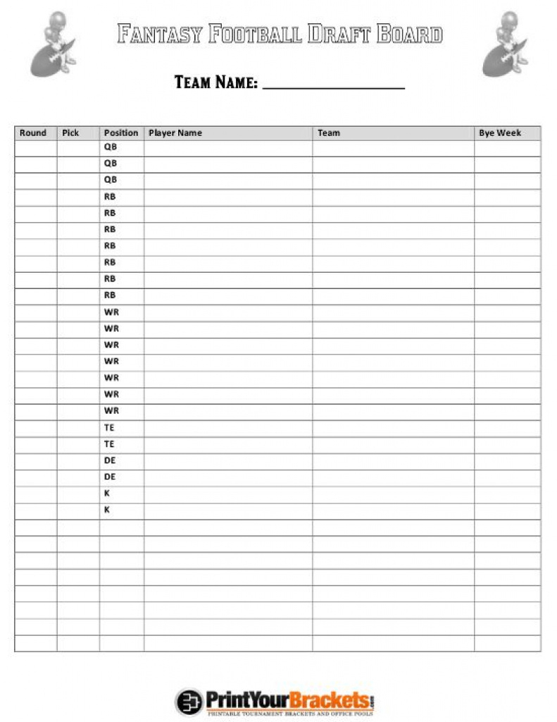 100 Square Football Board | Printable Fantasy Football Draft Board - Free Fantasy Football Printable Draft Sheets