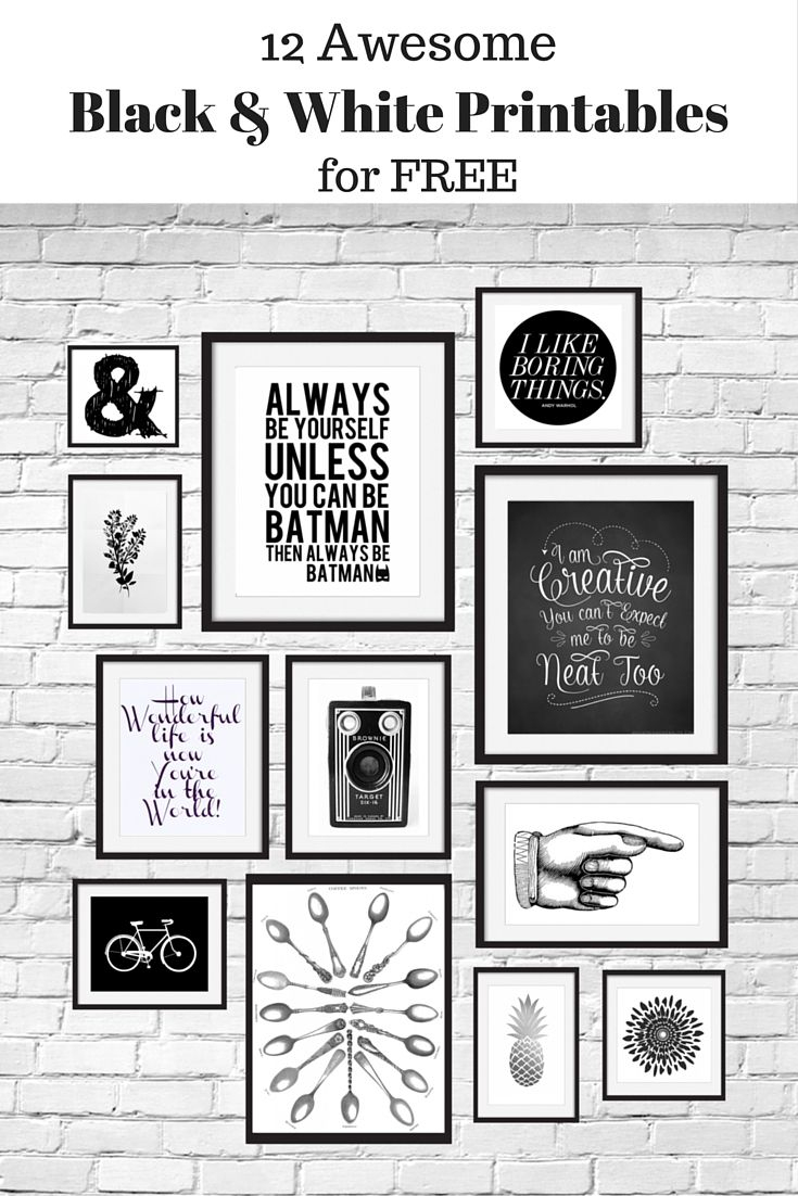 12 Free Black And White Printables Great For Using In Your Gallery - Free Black And White Printable Art