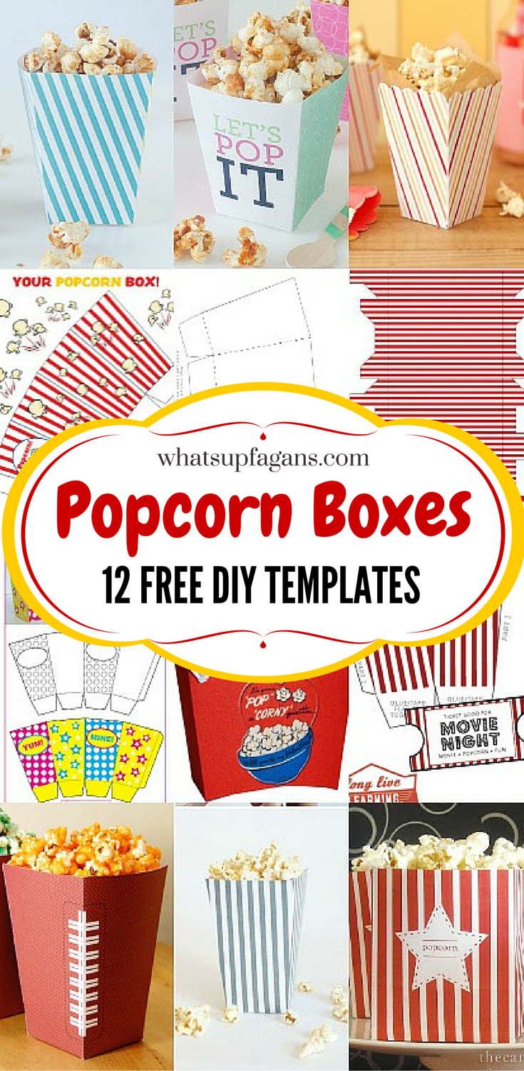 12 Free Diy Popcorn Box Printables For A Better Family Movie Night - Free Printable Christmas Money Holders