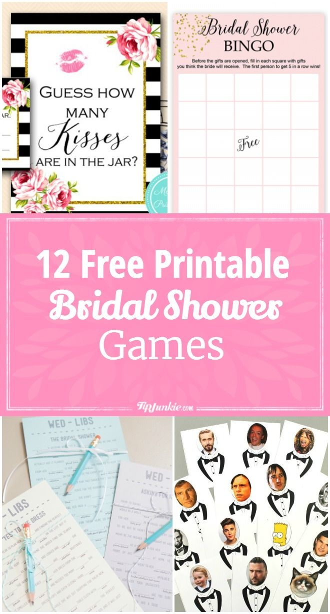 12 Free Printable Bridal Shower Games | Party Time | Pinterest - Free Printable Bridal Shower Blank Bingo Games
