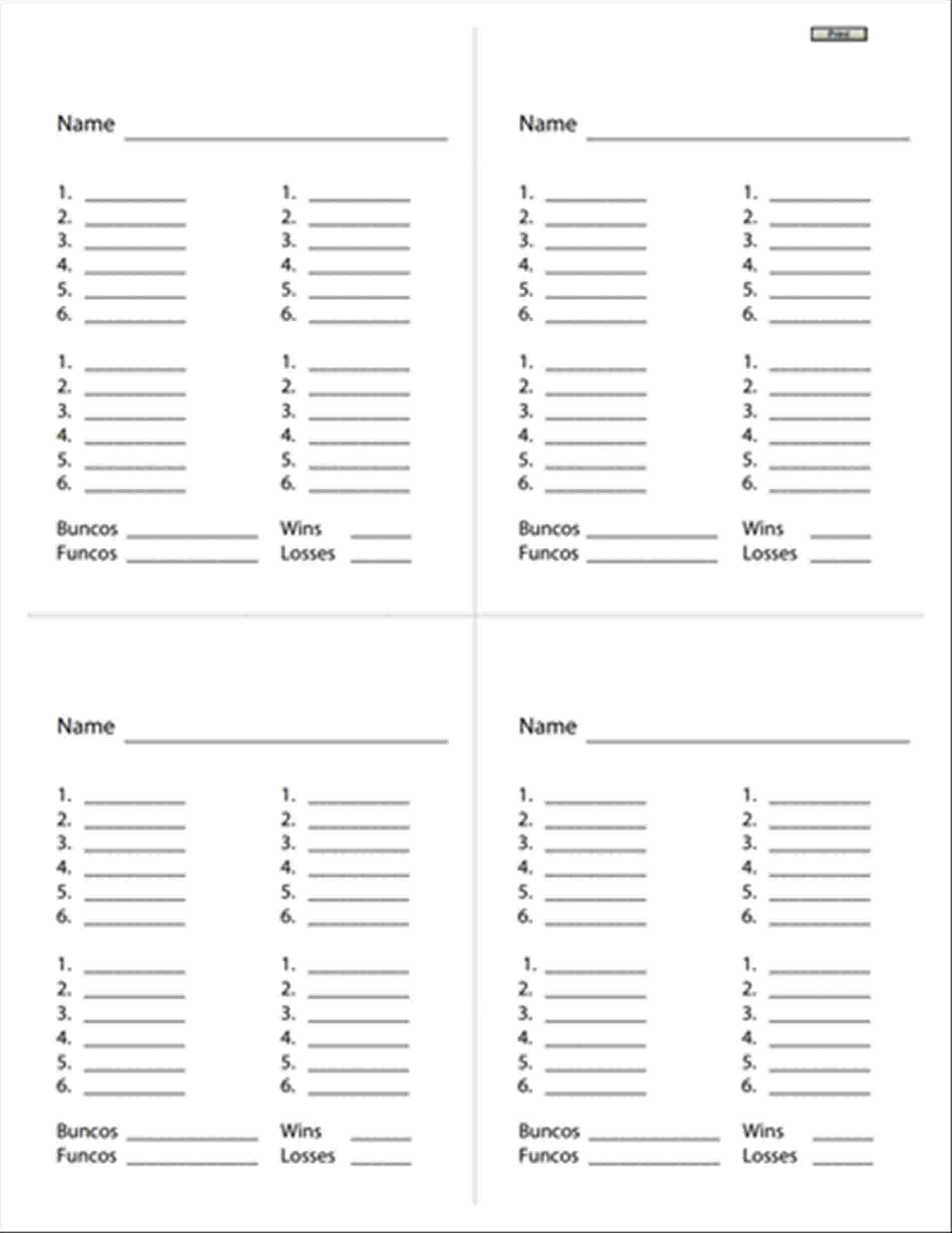 13-14 Printable Bunco Score Sheets | 14Juillet2009 - Printable Bunco Score Cards Free