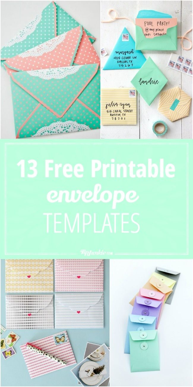 13 Free Printable Envelope Templates | Printables | Pinterest - Free Printable Envelopes