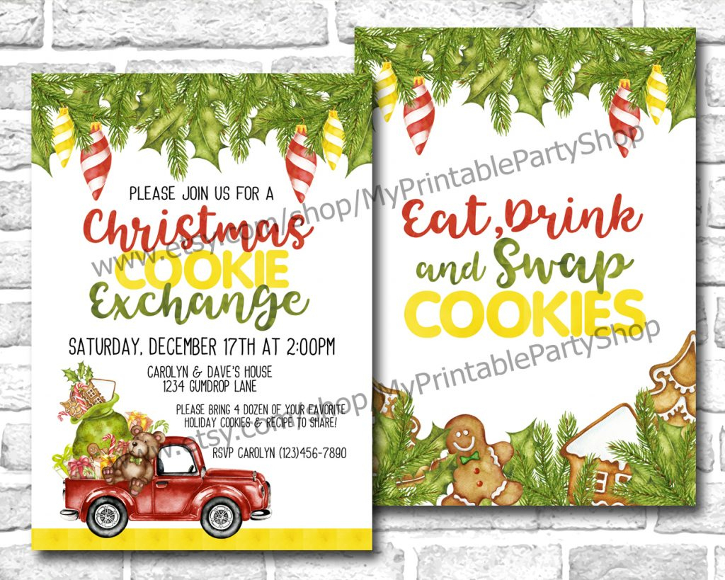 15 Christmas Cookie Exchange Party Invitations • Glitter &amp;#039;n Spice - Free Christmas Cookie Exchange Printable Invitation
