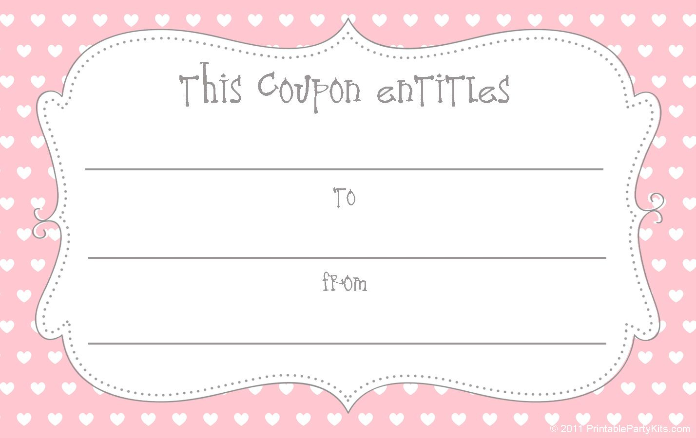 15 Sets Of Free Printable Love Coupons And Templates - Create Your Own Coupon Free Printable