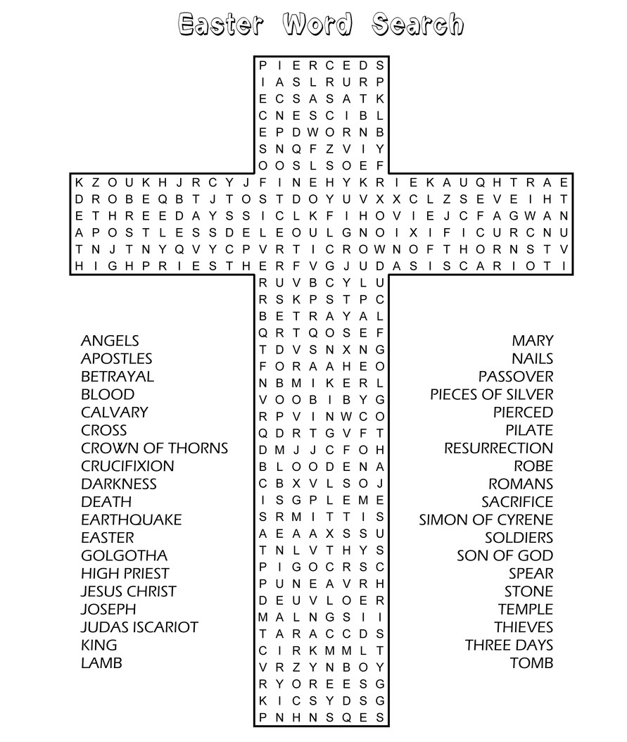 16 Printable Easter Word Search Puzzles | Kittybabylove - Free Printable Religious Easter Word Searches