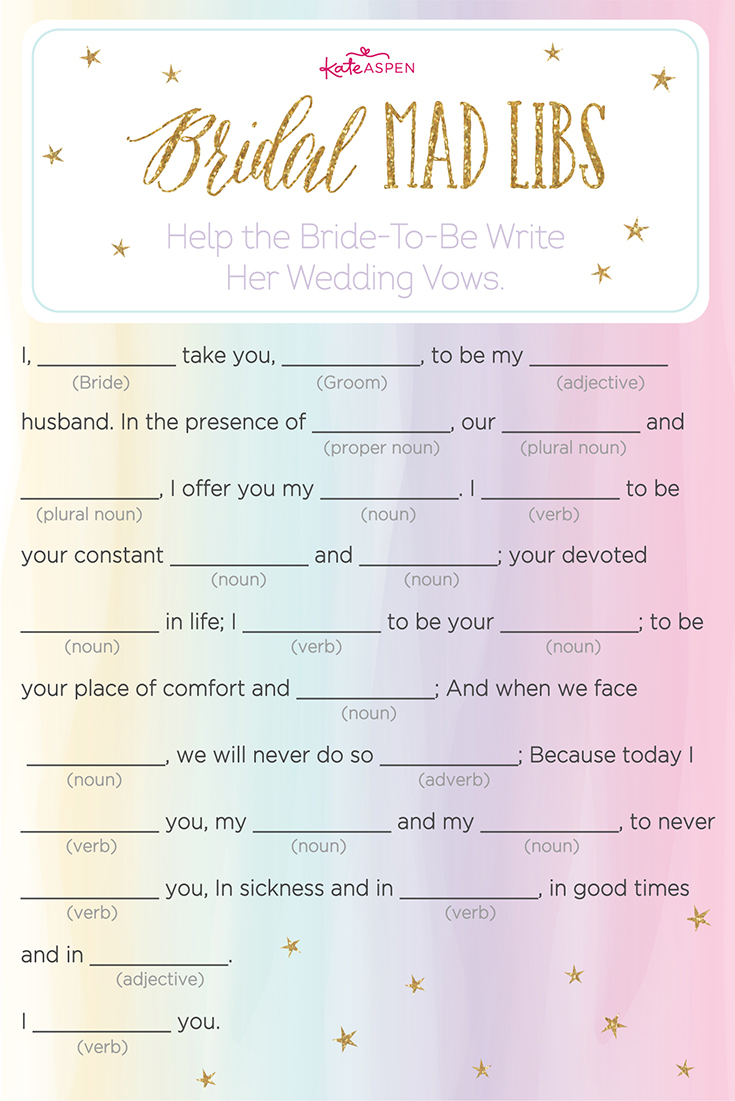 18 Fun Wedding Mad Libs | Kittybabylove - Free Printable Wedding Mad Libs