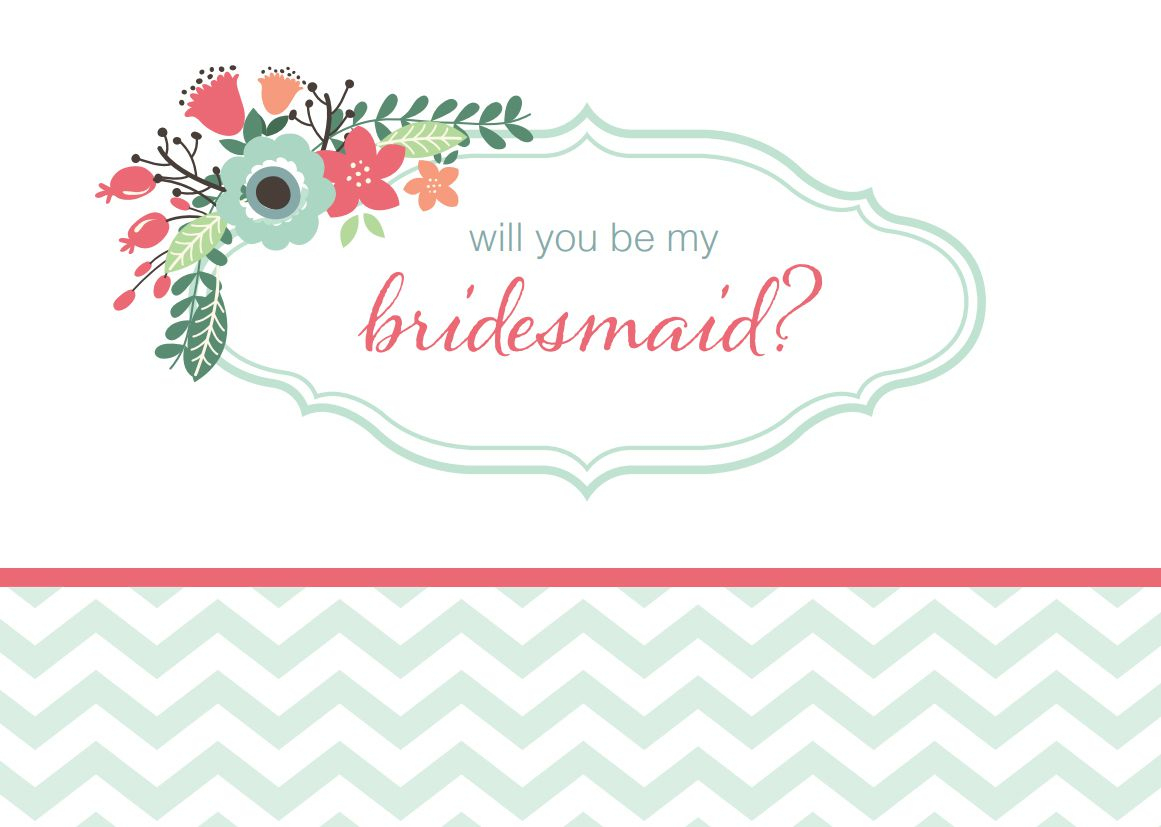 19 Free, Printable Will You Be My Bridesmaid? Cards - Free Printable Will You Be My Bridesmaid Cards