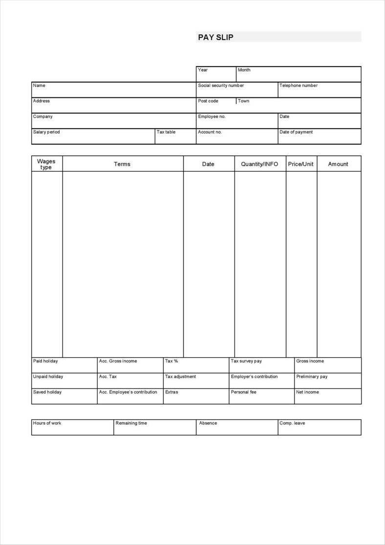 20+ Free Pay Stub Templates - Free Pdf, Doc, Xls Format Download - Free Printable Blank Check Stubs