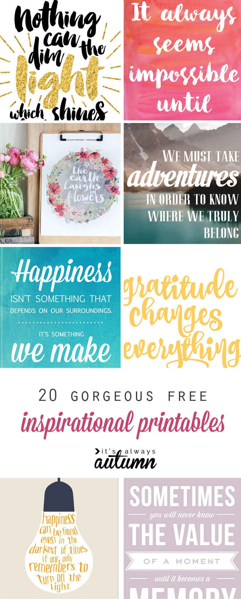 20 Gorgeous &amp;amp; Modern Free Inspirational Quote Printables - It&amp;#039;s - Free Printable Wall Art Quotes