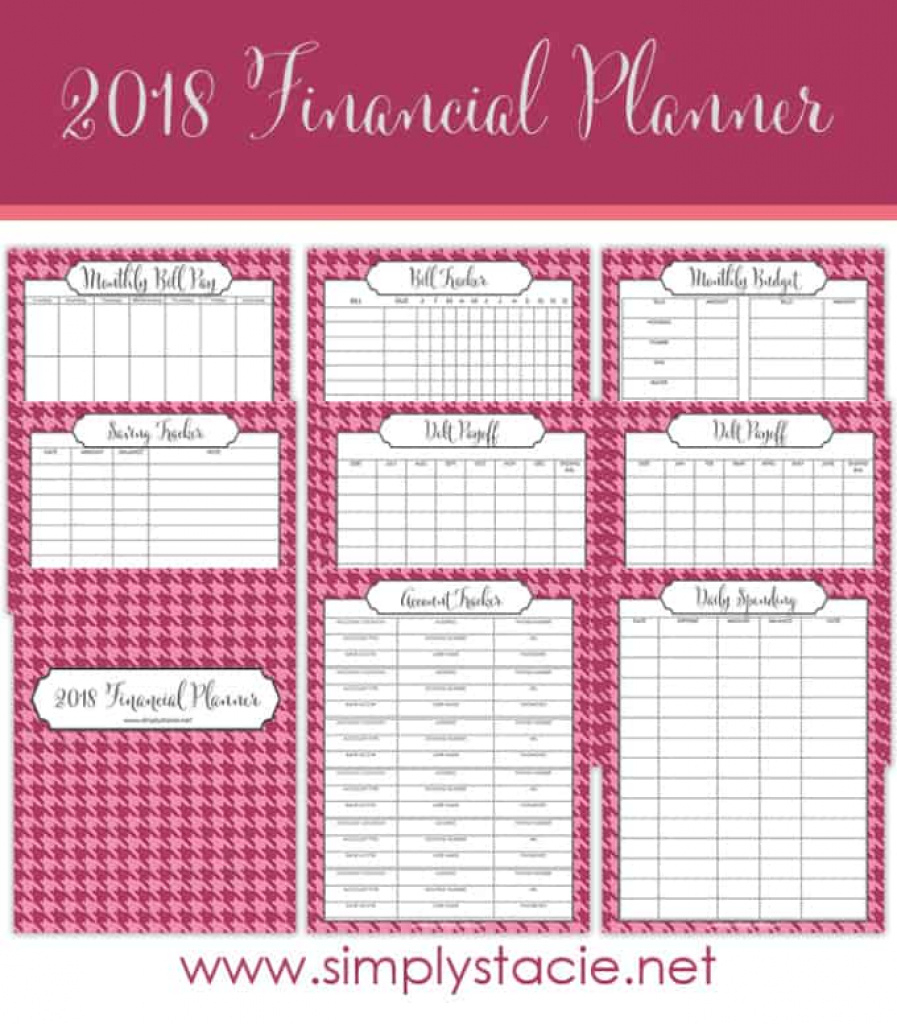 2018 Financial Planner Free Printable - Simply Stacie Intended For - Free Printable Financial Planner 2017