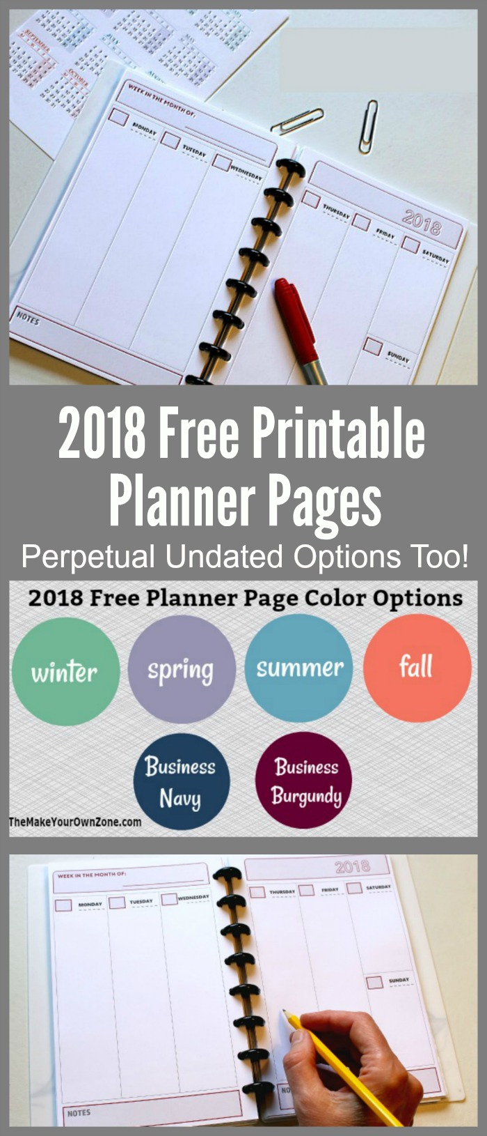 2018 Free Printable Planner Pages - The Make Your Own Zone - Free Printable 5.5 X8 5 Planner Pages