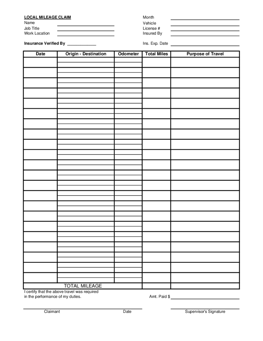 2019 Mileage Log - Fillable, Printable Pdf &amp;amp; Forms | Handypdf - Free Printable Mileage Log