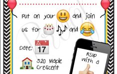 Free Printable Emoji B Day Invites