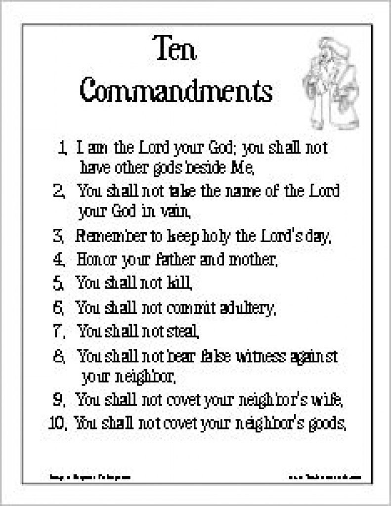 28+ Collection Of Ten Commandments Coloring Pages Catholic | High - Free Catholic Ten Commandments Printable