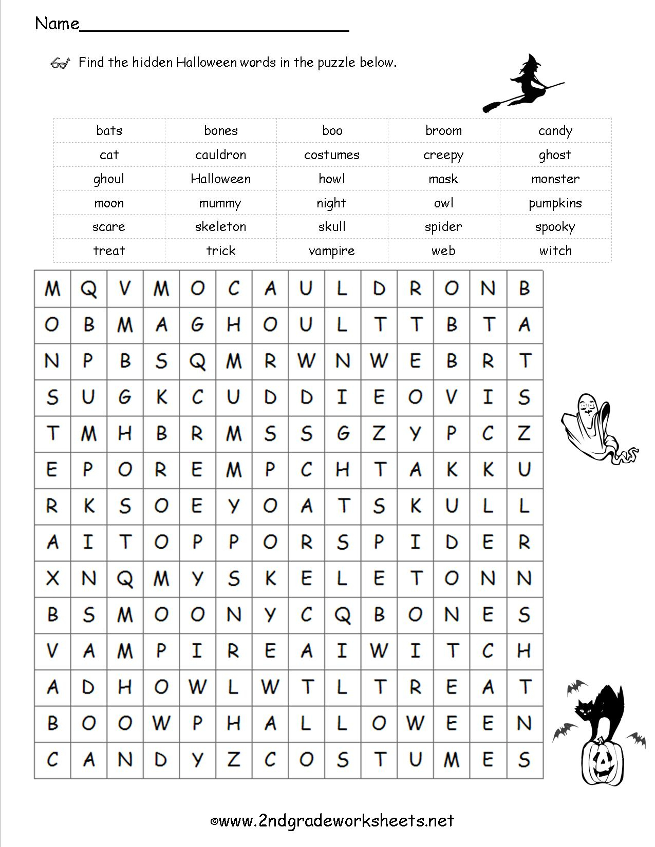 2Nd Grade Worksheets Printables For Halloween - 16.2.hus-Noorderpad.de • - Free Printable Reading Games For 2Nd Graders