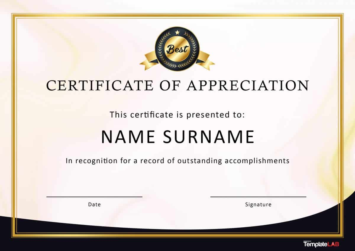 30 Free Certificate Of Appreciation Templates And Letters - Free Printable Volunteer Certificates Of Appreciation