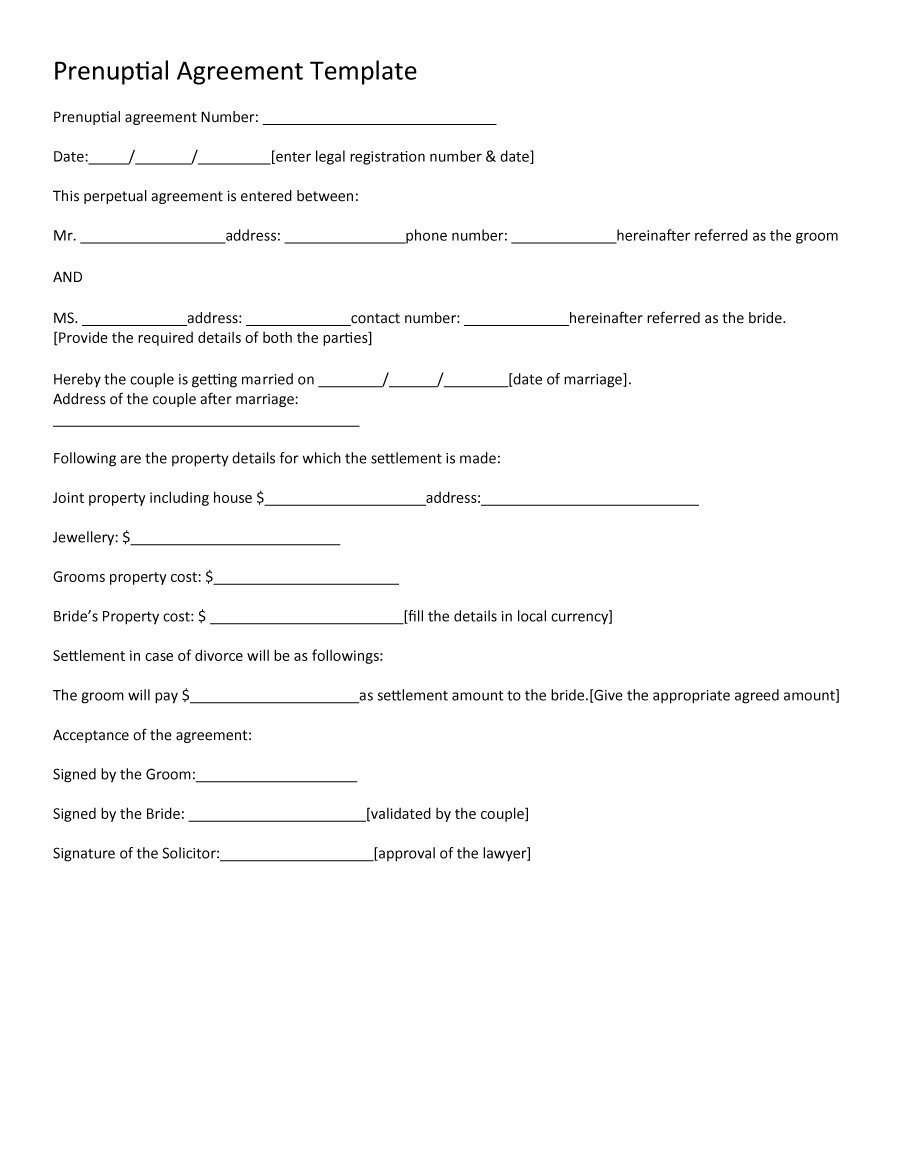 30+ Prenuptial Agreement Samples &amp;amp; Forms - Template Lab - Free Printable Divorce Papers Nevada