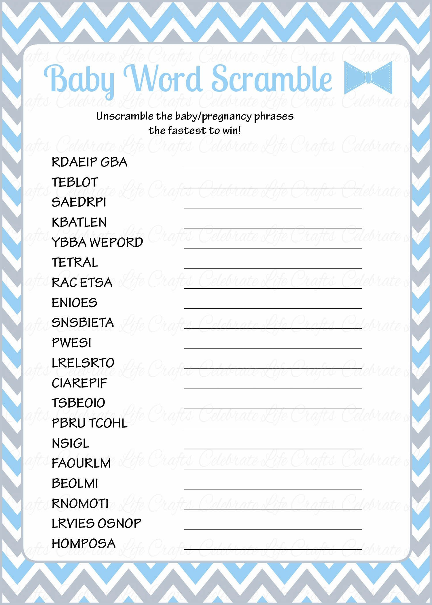 36 Adorable Baby Shower Word Scrambles | Kittybabylove - Free Printable Baby Shower Word Search