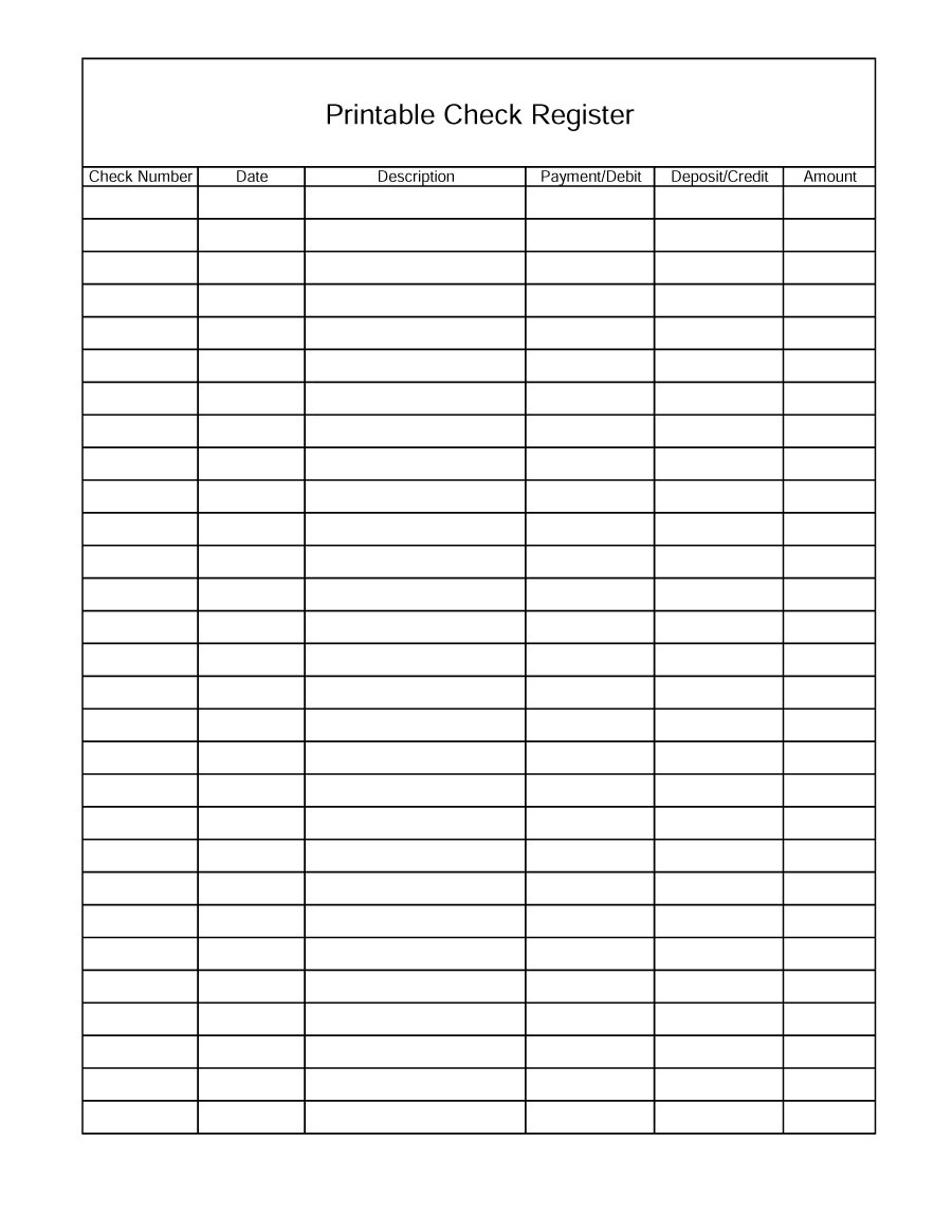 37 Checkbook Register Templates [100% Free, Printable] ᐅ Template Lab - Free Printable Blank Check Register Template