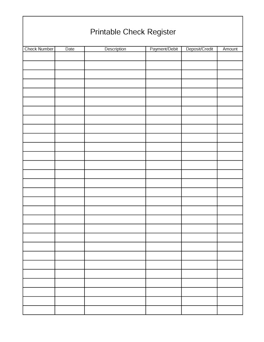 37 Checkbook Register Templates [100% Free, Printable] - Template Lab - Free Printable Checkbook Register