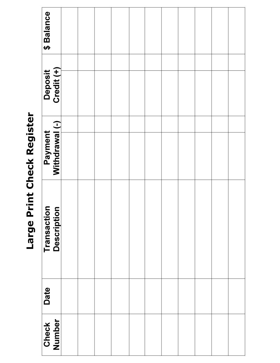 37 Checkbook Register Templates [100% Free, Printable] - Template Lab - Free Printable Transaction Register