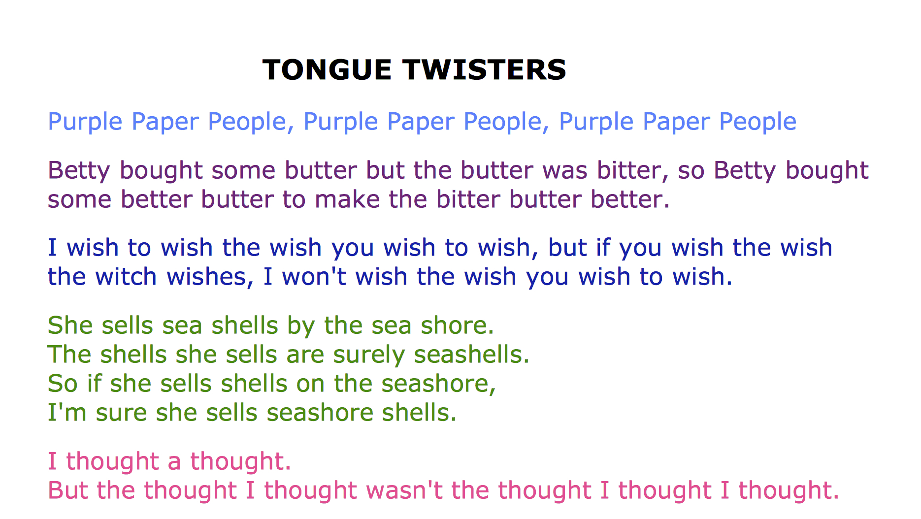 37 Funny Tongue Twisters Guaranteed To Twist Your Tongue Into - Free Printable Tongue Twisters