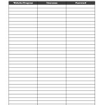 39 Best Password List Templates (Word, Excel & Pdf)   Template Lab   Free Printable Password List