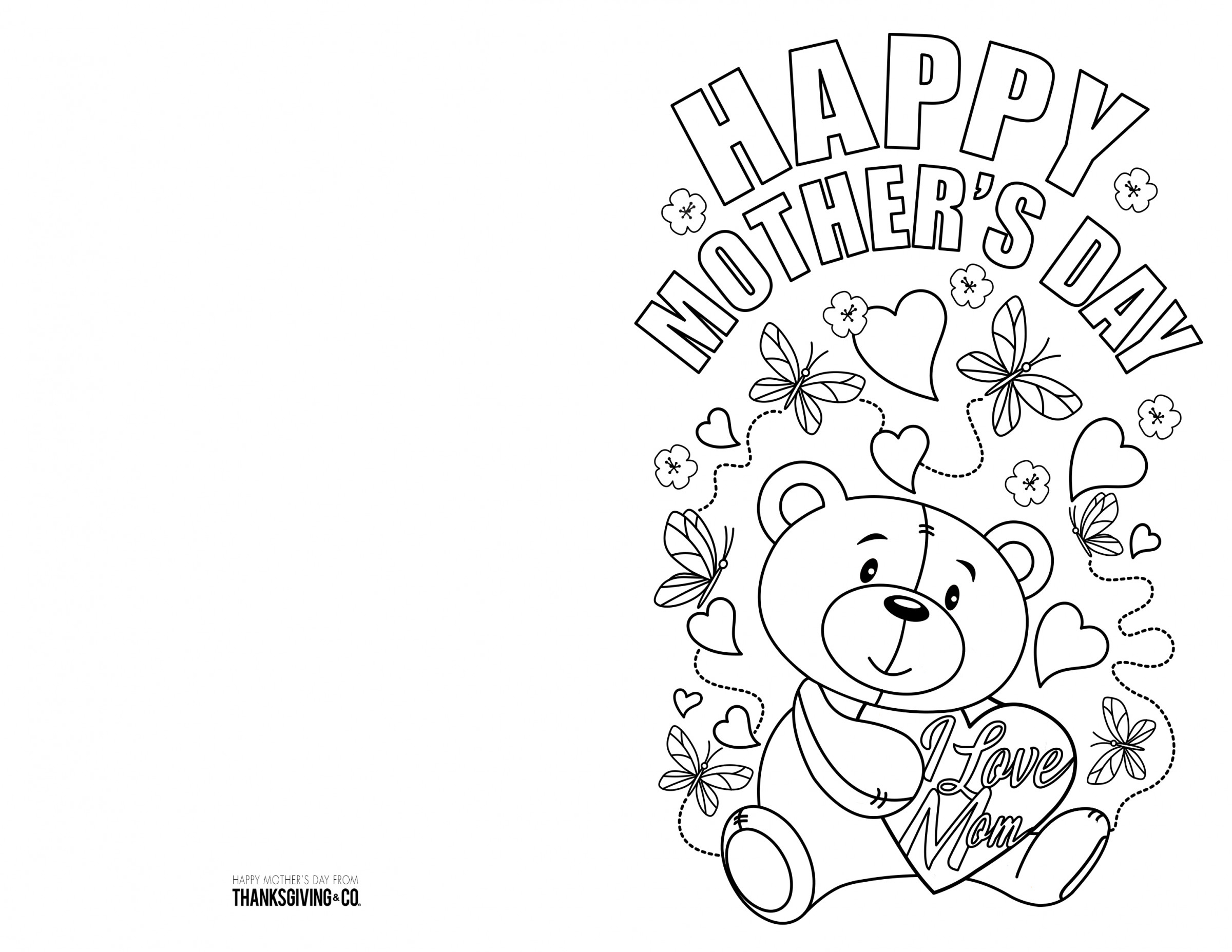 4 Free Printable Mother&amp;#039;s Day Ecards To Color - Thanksgiving - Free Printable Cards To Color
