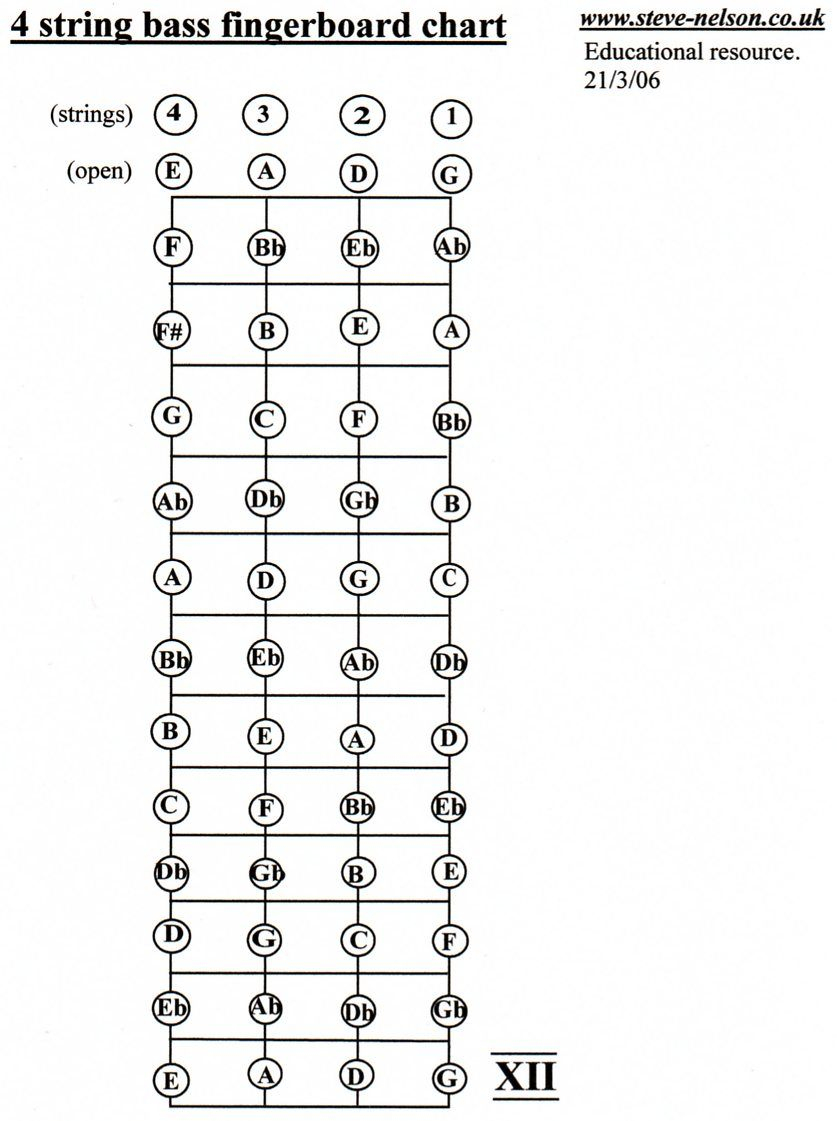 4 String Bass Guitar Notes 98 Use This Chart To Familiarize Yourself - Free Printable Bass Guitar Chord Chart