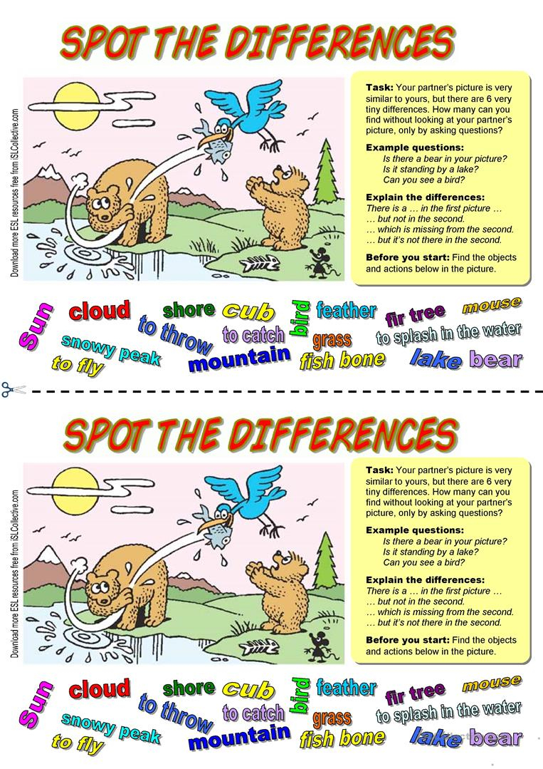 40 Free Esl Spot The Difference Worksheets - Free Printable Spot The Difference Worksheets