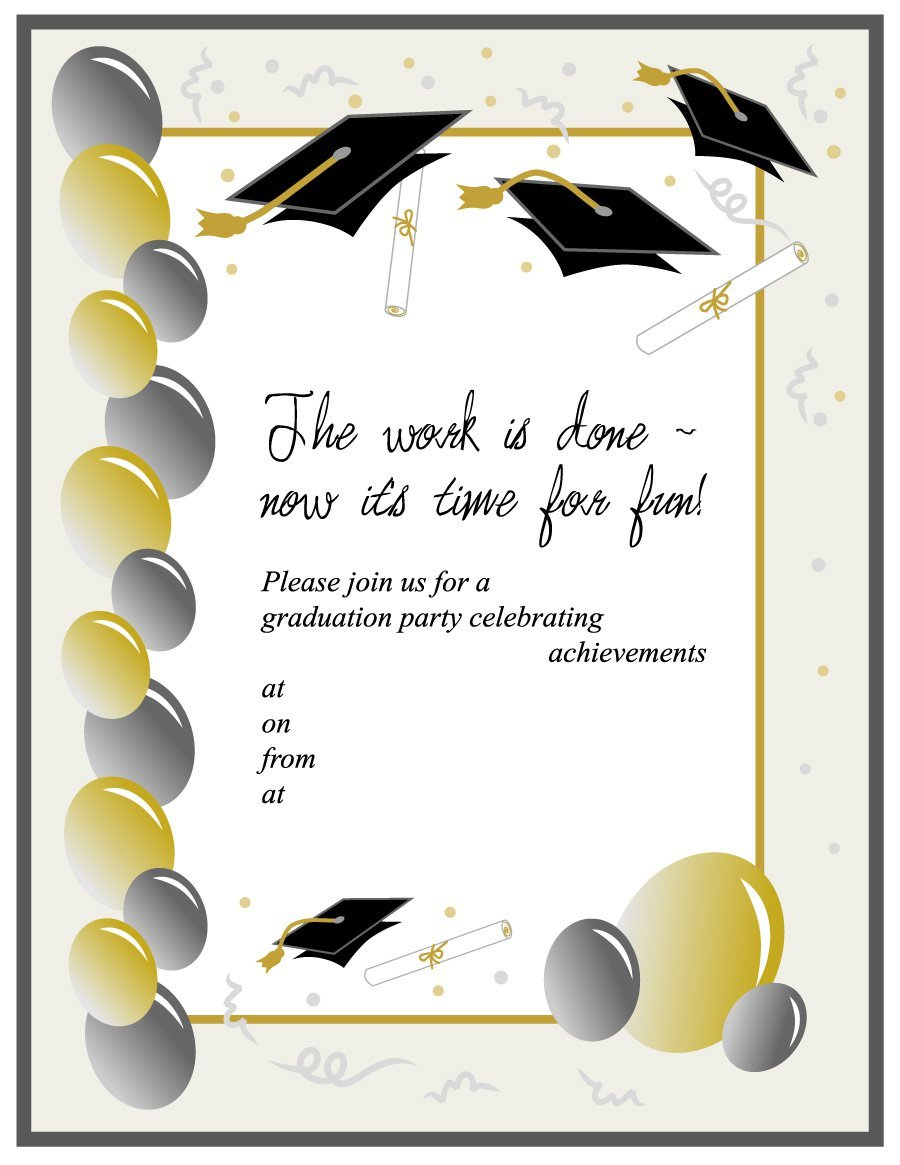 40+ Free Graduation Invitation Templates - Template Lab - Free Printable Graduation Party Invitations
