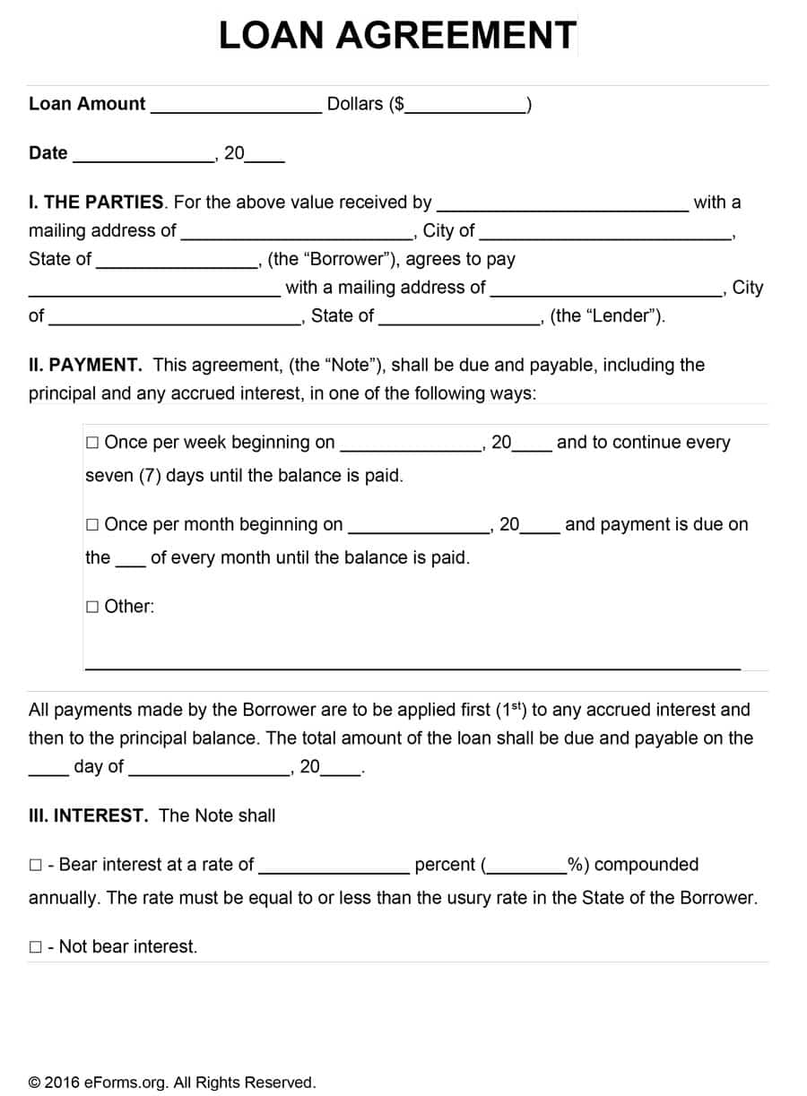 40+ Free Loan Agreement Templates [Word &amp;amp; Pdf] - Template Lab - Free Printable Loan Agreement Form