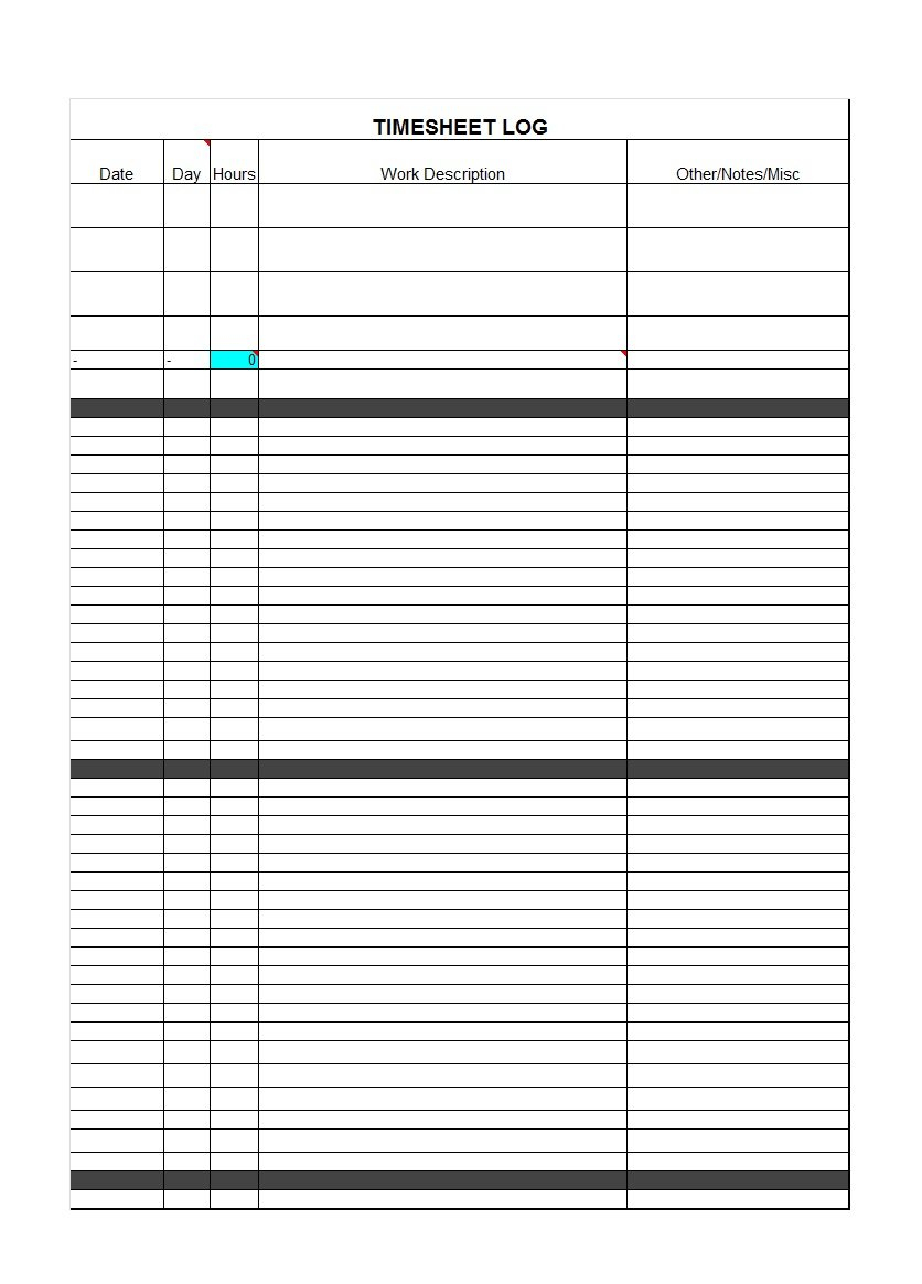 40 Free Timesheet / Time Card Templates - Template Lab - Free Printable Time Tracking Sheets